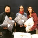 Cobie Smulders Instagram - A huge thank you to @barefootdreams for helping us give our beloved crew their beautiful soft cozy blankets. They were a hit!!