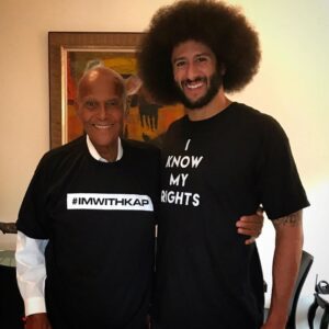 Colin Kaepernick Instagram - The legend himself, Harry Belafonte! Your legacy speaks for itself, and continued support means the world to me!✊🏾