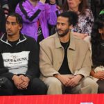 Colin Kaepernick Instagram - MOM AND DAD OUT AND ABOUT! I can NOT believe it. We enjoyed our Sunday few weeks ago and my anxiety raced through the roof being away from baby Kap. Sheesssh! Sending love to all the parents out there who go through it being away from their baby ❤️ Great time watching an amazing tennis match - The Netflix Slam between Rafael Nadal and Carlos Alcaraz. Picture 1: Mom Dad Picture 2: Clearly I don’t know which way to look. Picture 3: Finally looking the right way. Picture 4: Amazing vibes @kaepernick7 x @bigfoe1998   @netflix @nike HAIR / MUA @marcisaucedonyc