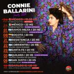 Connie Ballarini Instagram - 📣 Deslizá y mira todas las fechitas que tengo -por ahora- con mi Unipersonal de Stand Up ! A cual venís ? ✔️ABRIL Ciclo de los miércoles en el Maipo - Agotado Sábado 27/4 - Rosario Agotado Sábado 27/4- Rosario - agotado Domingo 28/4- Paraná - agotado ✔️MAYO Sábado 4/5 -Ituzaingo - Agotado Miércoles 8/5- CABA - últimas entradas Miércoles 15/5- CABA - últimas entradas Viernes 17/5 - Lomas - últimas entradas Sábado 18/5- Tigre Agotado- 2da funcion a la venta 🇲🇽 Mexico 24/5 - 1era función Agotada, 2da función últimas entradas ✔️JUNIO Sábado 1/6 - Ramos Mejía - últimas entradas 🇨🇴 sábado 8/6- Bogotá -COLOMBIA Viernes 21/6- Resistencia Sábado 22/6- Corrientes Sábado 29/6- Santa Fe ✔️JULIO Viernes 5/7- Quilmes Sábado 6/7- San Justo Viernes 12/7- Bariloche - Agotado/ 2da función a la venta Viernes 26/7- San Fernando Sábado 27/7- Escobar - últimas entradas ✔️AGOSTO Viernes 2/8- San Juan Sábado 3/8- Mendoza Sábado 10/8- Pilar Viernes 24/8- Cordoba - doble función -agotado Viernes 30/8- San Isidro ✔️ SEPTIEMBRE Viernes 6/9- Banfield Sábado 7/9- Morón Sábado 14/9- Rosario Viernes 20/9- Pacheco Sábado 21/9- San Martín ✔️OCTUBRE 🇪🇸10/10- MADRID - AGOTADO 10/10- MADRID- AGOTADO 11/10- BARCELONA- AGOTADO 11/10- BARCELONA- AGOTADO 12/10- BARCELONA- AGOTADO 12/10- BARCELONA - últimas entradas 15/10- VALENCIA- AGOTADO ✔️NOVIEMBRE Sábado 16/11- Montevideo 🎫Fechas de mis funciones y saca tus entradas en mi página www.connieballarini.com.ar Producción @standupargentina