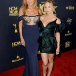Connie Britton Instagram - Thank you @hollywoodcriticsassociation for all the @thewhitelotus love at the #hcatvawards…and love for #MAMAS on @therokuchannel too! It was such a special night and @sydney_sweeney and I loved a mother/daughter night out representing! And thanks to @katiebof, @enzoangileri, and @kristinhilton for the glam!