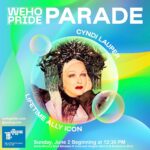 Cyndi Lauper Instagram – Hey WeHo, get ready to show your True Colors! 

Grammy, Emmy, and Tony Award-winning artist Cyndi Lauper has been named the 2024 WeHo Pride Parade ✨Lifetime Ally✨ Icon! 

Renowned for her groundbreaking contributions to music, activism, and LGBTQ  advocacy, Cyndi Lauper epitomizes the ethos of pride, inclusivity, and resilience.

The WeHo Pride Parade will step off at 12:30 PM on Sunday, June 2, 2024. Full of music, dancing, colorful floats, festive marching contingents, and creative flair, the WeHo Pride Parade is free and open to the public, embracing LGBTQ representation, inclusion, and progress.

For all the deets, go to wehopride.com!