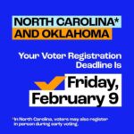Cyndi Lauper Instagram - 🗣️ IT’S OFFICIALLY FEBRUARY! Let’s get it 😎 Here are ALL the voter registration deadlines coming up this month: 🔹 Monday, 2/5: Arkansas, Tennessee, and Texas 🔹 Friday, 2/9: North Carolina and Oklahoma 🔹 Monday, 2/12: Georgia, Mississippi, and Virginia 🔹 Monday, 2/19: Alabama 🔹 Tuesday, 2/20: Arizona, Florida, Kansas, and Ohio 🔹 Wednesday, 2/21: Missouri (D) 🔹 Friday, 2/23: Utah 🔹 Saturday, 2/24: Massachusetts 🔹 Monday, 2/26: Colorado See your state listed? 👀 Make sure you’re registered and ready in time for this year’s elections at the 🔗 in @whenweallvote bio
