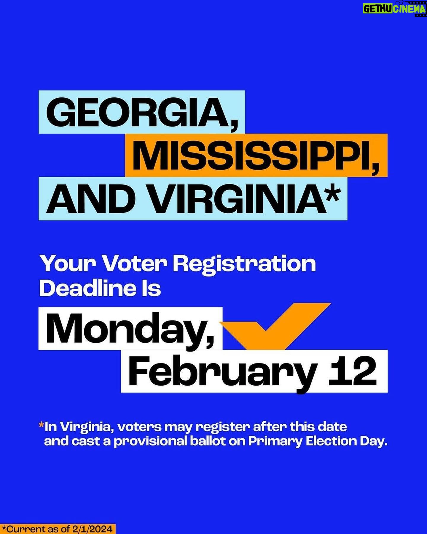 Cyndi Lauper Instagram - 🗣️ IT’S OFFICIALLY FEBRUARY! Let’s get it 😎 Here are ALL the voter registration deadlines coming up this month: 🔹 Monday, 2/5: Arkansas, Tennessee, and Texas 🔹 Friday, 2/9: North Carolina and Oklahoma 🔹 Monday, 2/12: Georgia, Mississippi, and Virginia 🔹 Monday, 2/19: Alabama 🔹 Tuesday, 2/20: Arizona, Florida, Kansas, and Ohio 🔹 Wednesday, 2/21: Missouri (D) 🔹 Friday, 2/23: Utah 🔹 Saturday, 2/24: Massachusetts 🔹 Monday, 2/26: Colorado See your state listed? 👀 Make sure you’re registered and ready in time for this year’s elections at the 🔗 in @whenweallvote bio