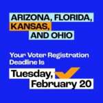 Cyndi Lauper Instagram - 🗣️ IT’S OFFICIALLY FEBRUARY! Let’s get it 😎 Here are ALL the voter registration deadlines coming up this month: 🔹 Monday, 2/5: Arkansas, Tennessee, and Texas 🔹 Friday, 2/9: North Carolina and Oklahoma 🔹 Monday, 2/12: Georgia, Mississippi, and Virginia 🔹 Monday, 2/19: Alabama 🔹 Tuesday, 2/20: Arizona, Florida, Kansas, and Ohio 🔹 Wednesday, 2/21: Missouri (D) 🔹 Friday, 2/23: Utah 🔹 Saturday, 2/24: Massachusetts 🔹 Monday, 2/26: Colorado See your state listed? 👀 Make sure you’re registered and ready in time for this year’s elections at the 🔗 in @whenweallvote bio