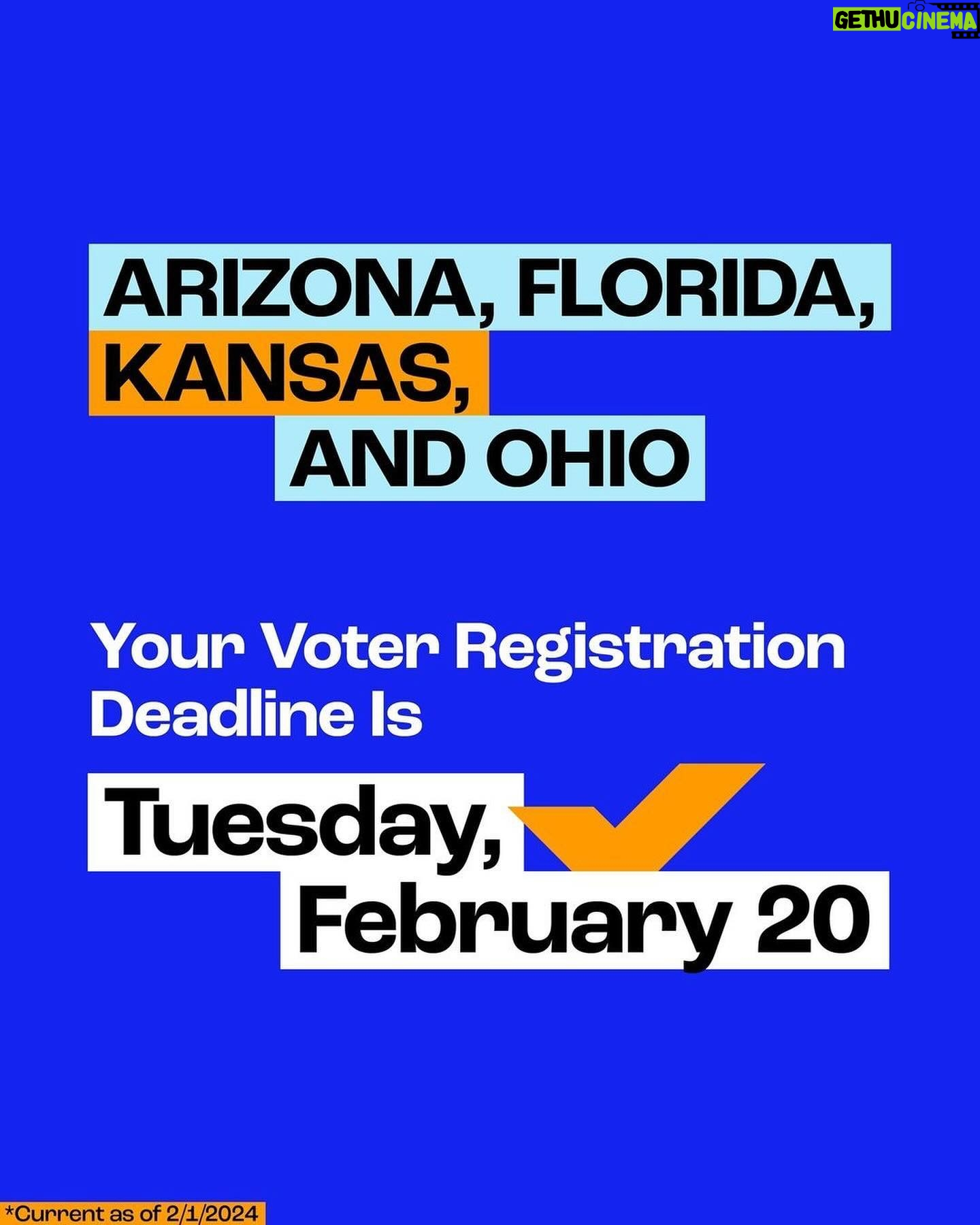 Cyndi Lauper Instagram - ๐ฃ๏ธ ITโS OFFICIALLY FEBRUARY! Letโs get it ๐ Here are ALL the voter registration deadlines coming up this month: ๐น Monday, 2/5: Arkansas, Tennessee, and Texas ๐น Friday, 2/9: North Carolina and Oklahoma ๐น Monday, 2/12: Georgia, Mississippi, and Virginia ๐น Monday, 2/19: Alabama ๐น Tuesday, 2/20: Arizona, Florida, Kansas, and Ohio ๐น Wednesday, 2/21: Missouri (D) ๐น Friday, 2/23: Utah ๐น Saturday, 2/24: Massachusetts ๐น Monday, 2/26: Colorado See your state listed? ๐ Make sure youโre registered and ready in time for this yearโs elections at the ๐ in @whenweallvote bio