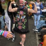 Cyndi Lauper Instagram - I want to wish everyone a Happy Pride and sending a message of solidarity with the Drag Queens, from a big old drag queen herself! #DragMarch #dragqueens #dragisnotacrime Thanks @snappyseid for sending these great pix! 📸