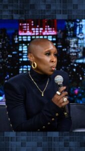 Cynthia Erivo Instagram - @cynthiaerivo whistles “I’ll Be Home For Christmas” 🎄 #FallonTonight
