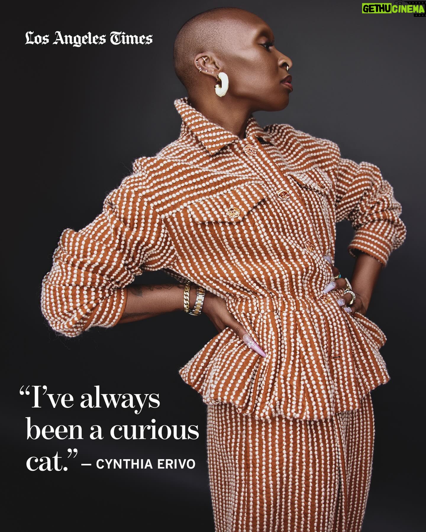 Cynthia Erivo Instagram - From when she first read a script for “Drift” in 2015, Cynthia Erivo committed herself to ensuring that this small-scale drama about self-exile, scars and healing get made. In other words, although the title speaks to the state of mind of her character, Jacqueline, a trauma-stricken refugee from war-torn Liberia on the margins of touristy Greece, it also reflects what the British-born Erivo wasn’t going to let happen to the project. As her star rose, with Broadway fame (“The Color Purple”) leading to big movies (“Harriet”), she sought to involve herself beyond a lead part. By the time cameras rolled in 2022, Erivo was producing “Drift” through her new company, starring in it, and co-writing/singing its theme song (“It Would Be”). “It wasn’t made for very much money,” Erivo said earlier this fall over Zoom from New York, “but it was very much made of love and passion. I wasn’t letting it fall away.” Read The Times’ full interview with @cynthiaerivo at the link in @latimes_entertainment’s bio. 📸 @blaircaldwell / For The Times
