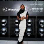 Cynthia Erivo Instagram - Thank you for inviting me to my first formula 1 moment!! A Wonderful night was had with @whatsapp x @mercedesamgf1 💚🏁 #whatsapppartner