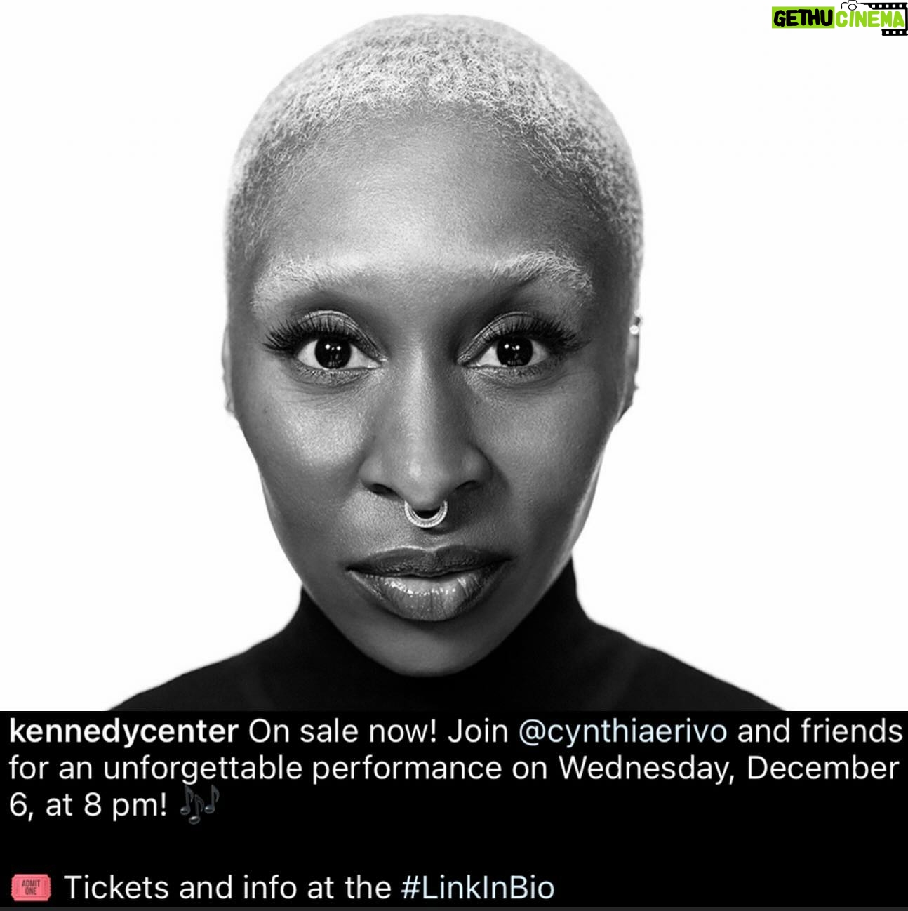 Cynthia Erivo Instagram - I keep being asked where I’m performing live next…..well here you go. KENNEDY CENTER, DECEMBER 6th AT 8pm. The link for tickets is in my bio!! I’m bringing a couple friends with me too! 🥰