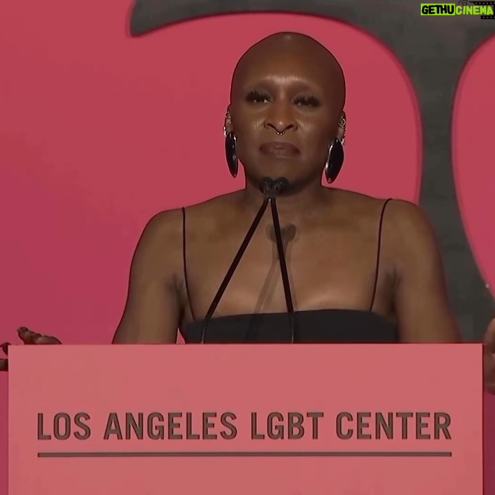 Cynthia Erivo Instagram - This beautiful moment with the @lalgbtcenter is one I’ll never forget. I am so overwhelmed by the reaction to my speech and I am so glad to have had the opportunity to share more of me with you. Just in case it was not clear, you have a right to exist and you deserve to be loved, first by yourself before anyone else!! And should you ever forget that and you need reminding, come back here to this post. I’ve got you. All my love Cynthia #centergala Photos: Getty images & @hunterabrams
