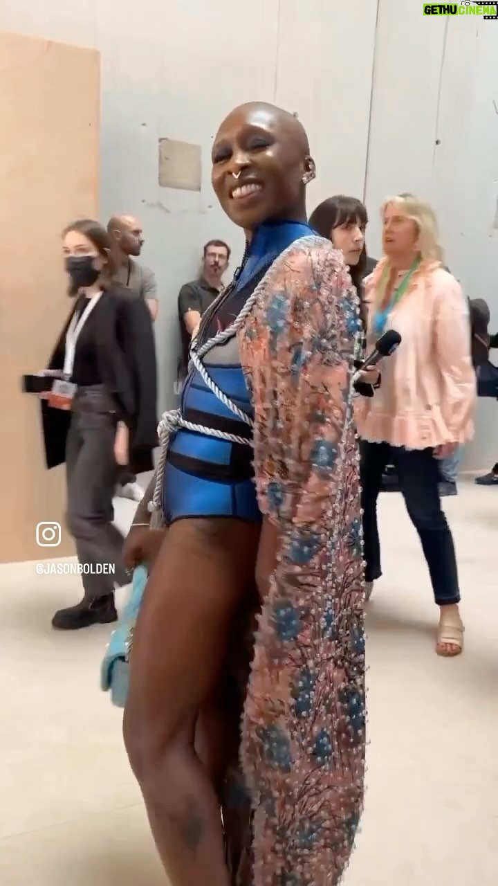 Cynthia Erivo Instagram - Huge thank you to @louisvuitton for a beautiful show and a huge thank you to @jasonbolden for making me feel like a superhero. @giselle_makeup this pretty thumb was pleased. Thank you for always painting my face so delicately. Paris, you owe me nothing.