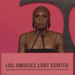 Cynthia Erivo Instagram - This beautiful moment with the @lalgbtcenter is one I’ll never forget. I am so overwhelmed by the reaction to my speech and I am so glad to have had the opportunity to share more of me with you. Just in case it was not clear, you have a right to exist and you deserve to be loved, first by yourself before anyone else!! And should you ever forget that and you need reminding, come back here to this post. I’ve got you. All my love Cynthia #centergala Photos: Getty images & @hunterabrams