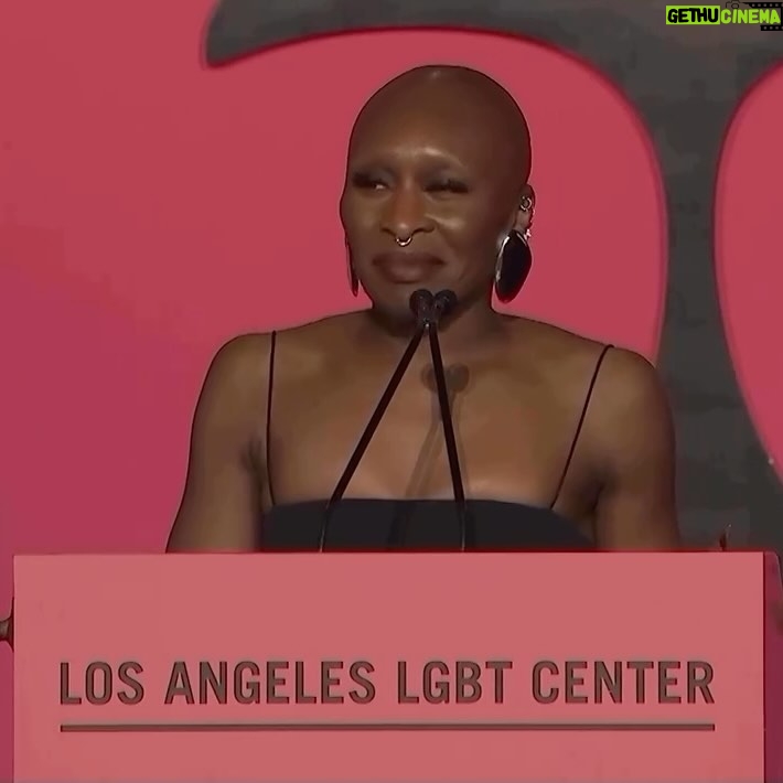 Cynthia Erivo Instagram - This beautiful moment with the @lalgbtcenter is one I’ll never forget. I am so overwhelmed by the reaction to my speech and I am so glad to have had the opportunity to share more of me with you. Just in case it was not clear, you have a right to exist and you deserve to be loved, first by yourself before anyone else!! And should you ever forget that and you need reminding, come back here to this post. I’ve got you. All my love Cynthia #centergala Photos: Getty images & @hunterabrams