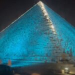 Cynthia Khalifeh Instagram - One night by the Pyramids🦋 #Cairo💙