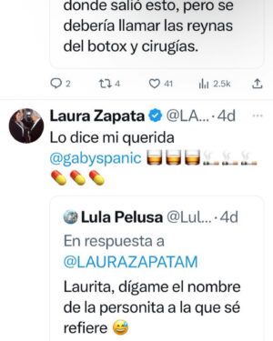 Cynthia Klitbo Instagram - Para que no invente la Sra. Que yo la agredí de la nada. Obvio ya lo bajó y ahora dice que la agresiva soy yo.
Como siempre tira la piedra y esconde la mano.
@miracanelatv @vickyflores_canche @prensa .
Hay que ser muy cobarde para negar y borrar la evidencia @anamaalvarado @maxwoodside @luismaganamex @ventaneandouno  ojo jamás la he agredido pesar de  6años de difamación.
Usted Sra Zapata va de pleito en pleito.
El día que se de cuenta de que tiene el suficiente talento para brillar sola , será grande como lo merece.
laurazapata