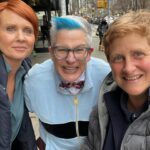 Cynthia Nixon Instagram - And just like that… 2023 is almost over! Because of the SAG-AFTRA strike, I couldn’t post most of our #AndJustLikeThat behind-the-scenes photos when episodes premiered this summer. So now I’m taking a walk down memory lane and sharing some of my favorite memories from our wonderful second season. 💘💘