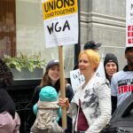 Cynthia Nixon Instagram - I stand with the WGA and visited the NYC picket line today organized by @wgaeast. Without writers there would be no tv or film—they deserve a fair contract now! The picket line is going in front of 888 Broadway until 5:30pm ET! I’ll be sharing the WGA’s upcoming NYC pickets on my Stories too.