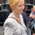 Cynthia Nixon Instagram - I stand with the WGA and visited the NYC picket line today organized by @wgaeast. Without writers there would be no tv or film—they deserve a fair contract now! The picket line is going in front of 888 Broadway until 5:30pm ET! I’ll be sharing the WGA’s upcoming NYC pickets on my Stories too.