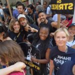 Cynthia Nixon Instagram - An honor to be in solidarity with this hard-working, brilliant, and united group of my fellow actors and writers. 💪💪 #SAGAFTRAStrong #WGAStrong