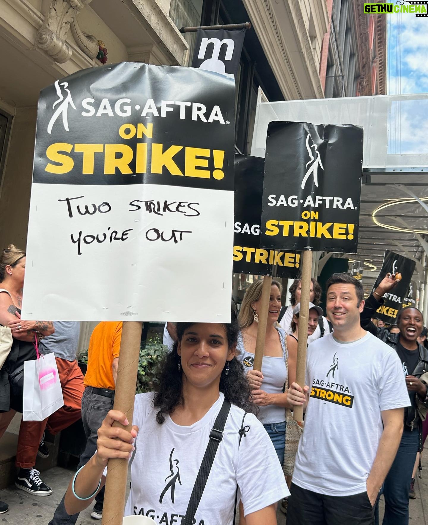 Cynthia Nixon Instagram - An honor to be in solidarity with this hard-working, brilliant, and united group of my fellow actors and writers. 💪💪 #SAGAFTRAStrong #WGAStrong