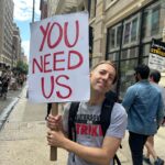 Cynthia Nixon Instagram - An honor to be in solidarity with this hard-working, brilliant, and united group of my fellow actors and writers. 💪💪 #SAGAFTRAStrong #WGAStrong