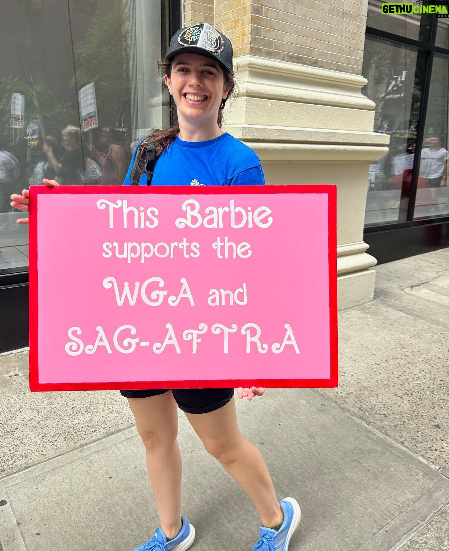 Cynthia Nixon Instagram - An honor to be in solidarity with this hard-working, brilliant, and united group of my fellow actors and writers. 💪💪 #SAGAFTRAStrong #WGAStrong