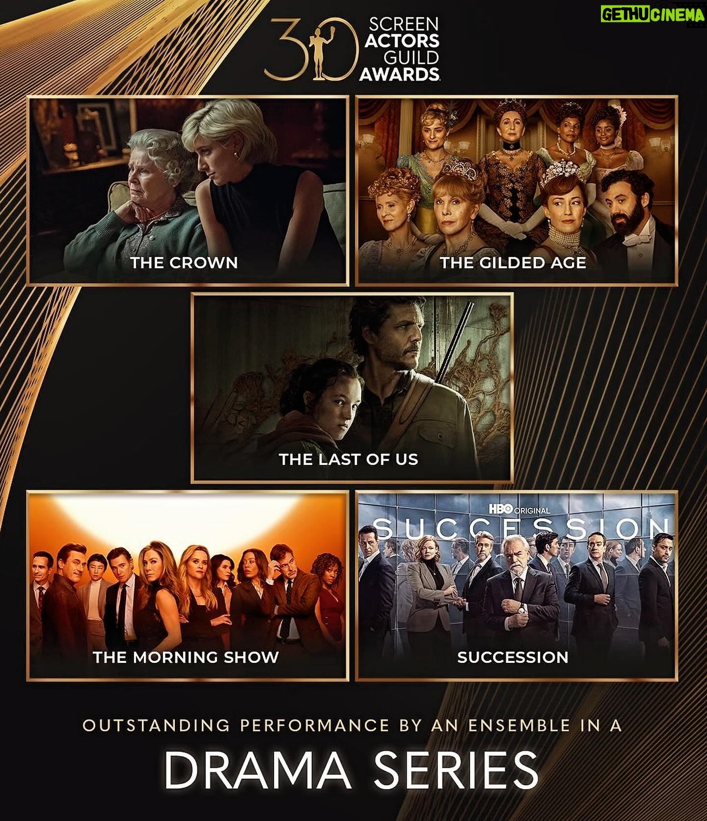 Cynthia Nixon Instagram - SO thrilled our amazing @gildedagehbo cast was just nominated for Outstanding Performance by an Ensemble in a Drama Series by @sagaftra! Acting alongside these superstars of stage and screen has been nothing but sheer joy! 🥳🥳🥳