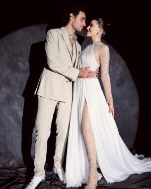 Cynthia Samuel Instagram - Officially Mr & Mrs Bakri 🤍 
 
Dress & Suit: @georgeshobeika @jadhobeika 
Photography: @patricksawaya 
Makeup: @bassamfattouh 
Hair: @assaadhairdesign
Organizers: @weddings4life