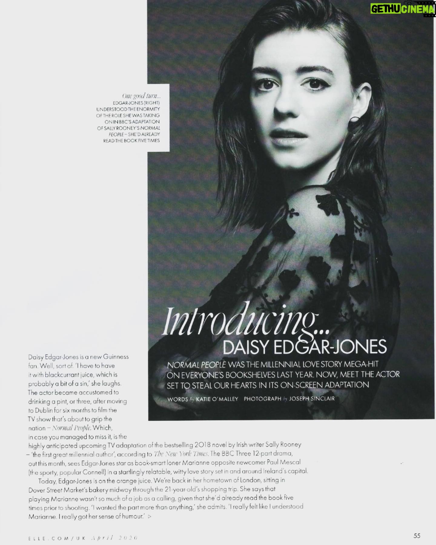 Daisy Edgar-Jones Instagram - Had a lovely chat about Normal People with Elle magazine ⭐️ @publiceyecomms