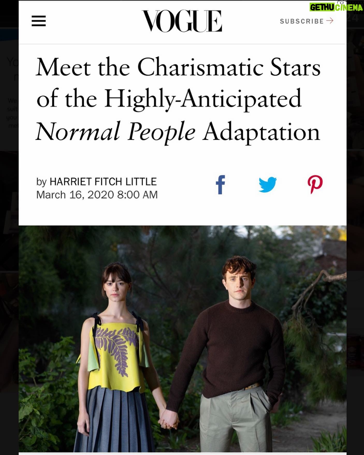 Daisy Edgar-Jones Instagram - @voguemagazine @hulu @bbcthree @normalpeoplehulu @normalpeoplebbc @publiceyecomms