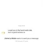 Daisy May Cooper Instagram - What a gorgeous message, considering I wasn't in a handmaid's tale, this really made my day.