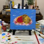 Dalila Bela Instagram – Late night painting, feat my attempt at pancakes 😅