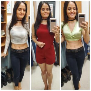 Danica McKellar Instagram - Which one - 1, 2, or 3? 🤔
This was me, deciding my outfit for a 2000s-themed party, trying on clothes from my closet that I've ACTUALLY HAD for 20  years!! Just ask my husband: I save *everything* 😆. Spoiler alert, I actually decided to wear something completely different... (who wants to hold in their stomach all night? 😅) 
.
.
Super excited for the dance #Party2EndALZ tonight (with lots of attendees from both @gactv & @hallmarkchannel!), hosted by the amazing duo @nikdeloach and birthday girl @ashleywilliamsandcompany to support @alzassociation. 💜💜💜
.
.
What fashion trend from the early 2000s do you never want to see again? 😋 Are there any you love??
.
.
.
#alzheimers #danceparty #2000sfashion #2000s #Y2K