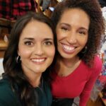 Danica McKellar Instagram - So... have you started decorating for Christmas yet?? Tell me below! And in the meantime, enjoy these BTS shots. My favorite one is the last one - feels like a different genre completely. I PROMISE it wasn't planned - it's from a moment of cutting down the tree but somehow it ended up looking CREEPY - cracks me up EVERY time I look at it! 😁😅 . . Swipe to enjoy the pics from #ARoyalDateForChristmas which reairs throughout the season on @greatamericanfamily! 👑❤️🎄
