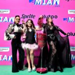 Daniela Luján Instagram - AMÉ mi vestido de @ceciliomodaoficial para los #mtvmiaw2023 la pasamos muy bien, verdad @marianabotasl y @segura_jessica ? 🥰