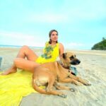 Daniela Luján Instagram - En año y medio que tiene #Pancetta con nosotros por fin hemos viajado a la playa y está desataaaadaaaa! Te amo mucho perrita de amor. . . @royalcaninmexico