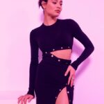 Daniela Melchior Instagram - About one of the few days in Austin for @roadhousemovie ✨ Saved the best for last. Swipe left for Corey Nickols @unicornfightclub amazing pictures for @imdb Wearing @loewe @theattico @aquazzura and @swarovski Styled by @nelly_goncalves Make up & hair @sarafonseca_makeup @sergiomotasoares #roadhousemovie