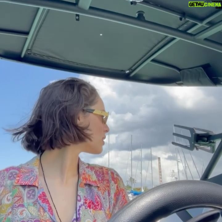 Daniela Melchior Instagram - Call me Captain Mel π€π©π»ββοΈ Learning how to drive a speedboat for @roadhousemovie without being silly and cringe is basically impossible Thank you Bo for your patience π€ͺ #roadhousemovie