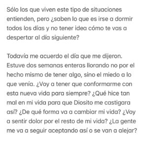 Daniela Nicolás Instagram - Cambiemos la forma en la que cada persona se ve a sí misma.
Vivir con una enfermedad crónica no me define como persona. 
Les dejé este mensajito hoy desde el fondo de mi corazón, espero que les ayude ♥️