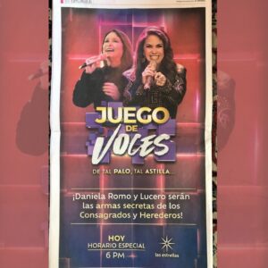 Daniela Romo Instagram - 🙌🏻✨ Juego de Voces sale hoy aquí en México, horario especial 6pm por el debate🦋 @canalestrellas @juegodevocesof #DanielaRomo #Lucero #JuegoDeVoces #Mijares