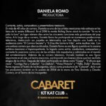 Daniela Romo Instagram – El Kit Kat Club en el @teatroinsurgentes se complace en presentar a @danielaromoweb, productora de CABARET, el musical de John Kander, Fred Ebb y Joe Masteroff.

Marzo 2024