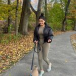Daniella Salvi Instagram – My baby Coco’s first time in his stroller! 🐶❤️ My angel is turning 16 soon and is still so strong and full of life but he gets tired after 5-10 minutes into walking now. So we got him a stroller so we can go to more places together 🥰🍂 He loves observing his surroundings 🤍 jacket: @revolve