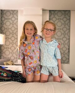 Danielle Busby Instagram - We had a great travel day, was the smoothies travel day yet, 🎉GO US!!! Arrived to Ohio, adventured down to the river downtown before dinner and the weather is literally perfect 🌞! But now it’s time to say 🌜Good Night from Ohio ! (Also, I’m sad my babies are all grown out of footie pjs😢 but they sure do look adorbs in their jammie’s tonight 💖 #busbyventures #itsabuzzworld