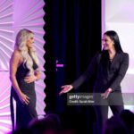 Daria Berenato Instagram – Celebrating Women at the Annual Salute to Women in Sports w living legend herself @trishstratuscom Swipe to see me steal something legendary from Trish 😅😳