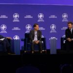 David Beckham Instagram – Great to take the stage at @milkeninstitute with my partner @jamiejsalter and Michael Milken discussing my transition from athlete to entrepreneur and the growth of @weareauthentic 📈💙