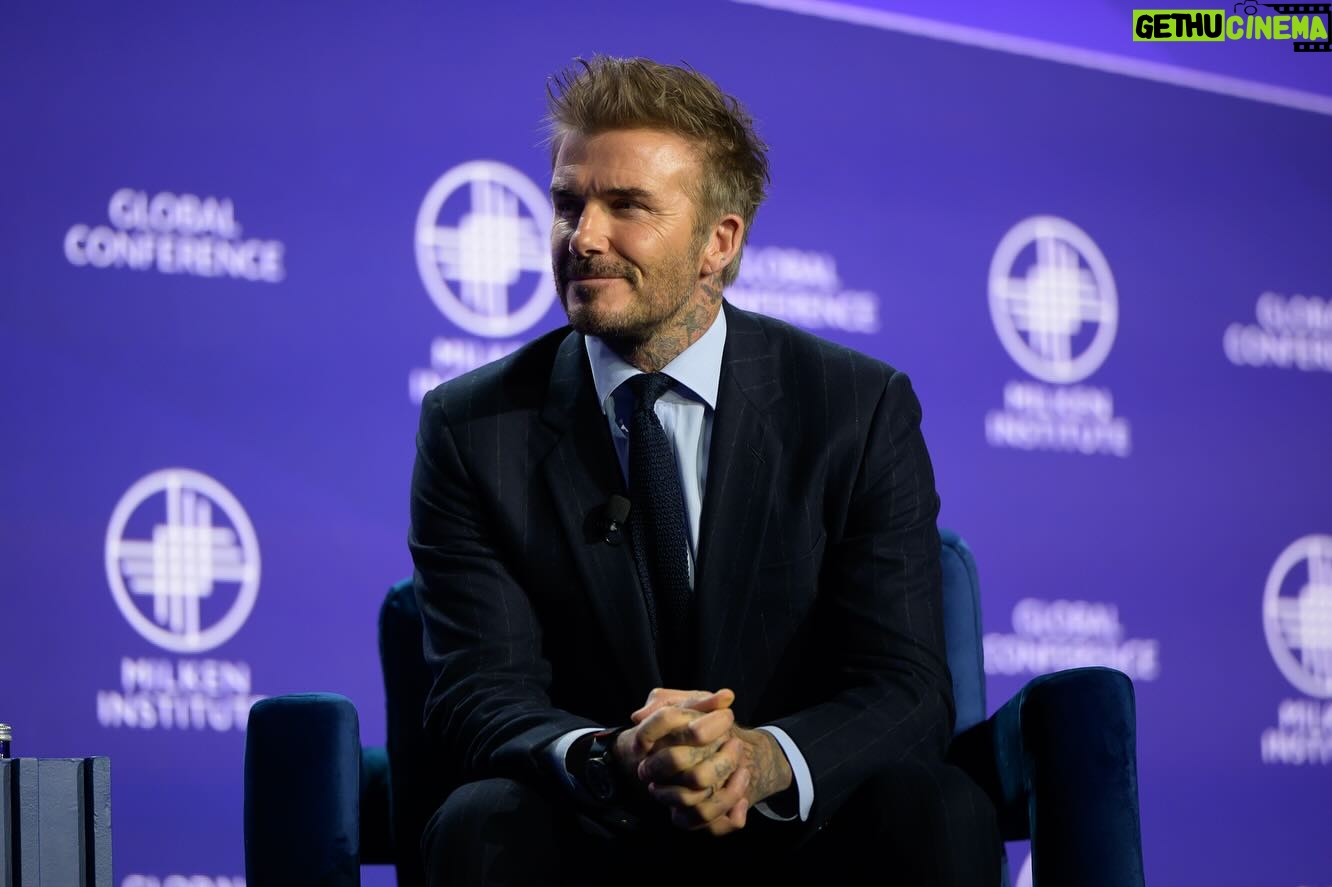 David Beckham Instagram - Great to take the stage at @milkeninstitute with my partner @jamiejsalter and Michael Milken discussing my transition from athlete to entrepreneur and the growth of @weareauthentic 📈💙