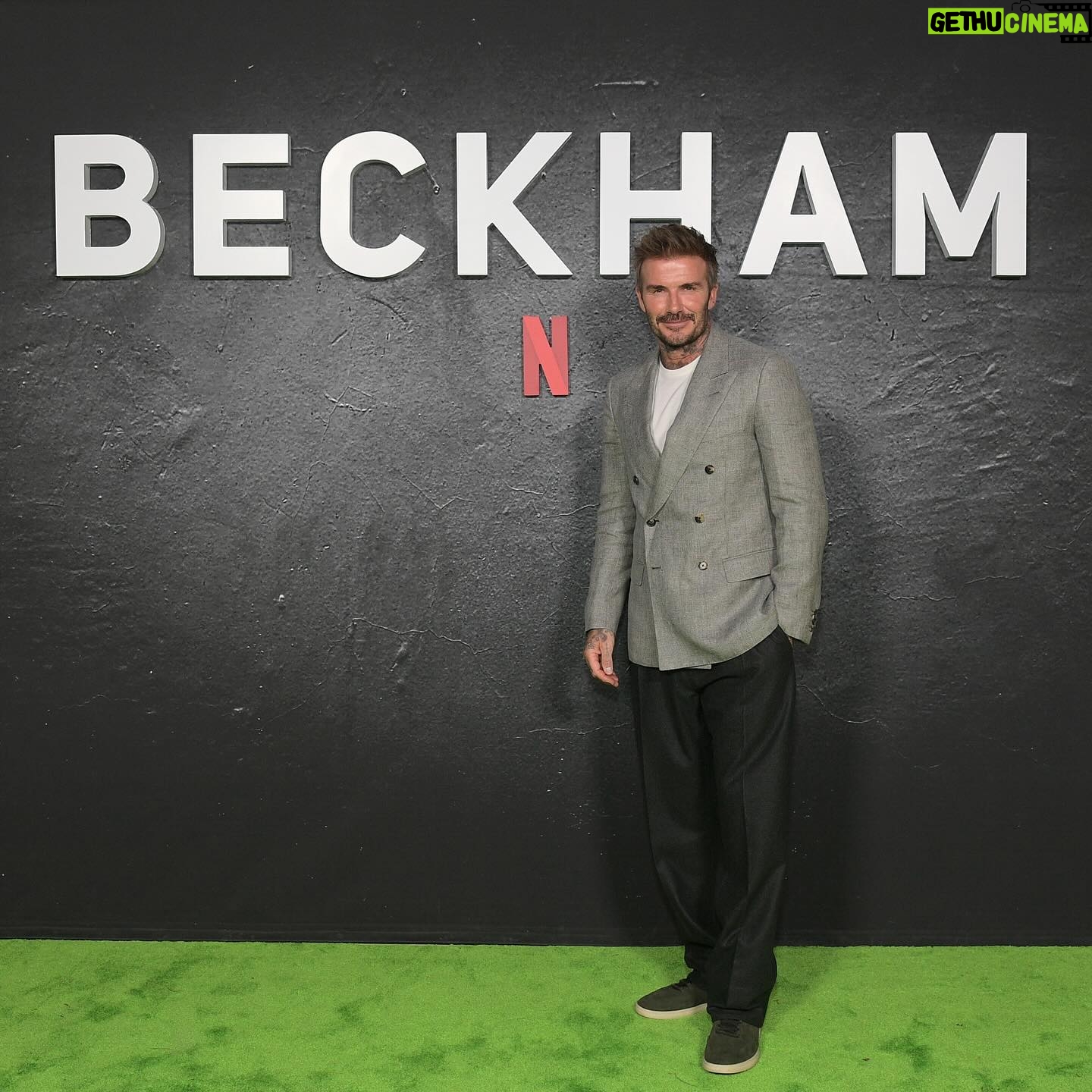David Beckham Instagram - Great to be back in LA for the ATAS screening of my documentary series BECKHAM with our brilliant producing team… sharing some behind the scenes stories ❤️ Thank you @carichampion 🎬 @netflix @studio99