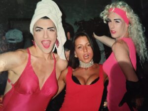 Davina McCall Instagram - Happy pride to all my amazing friends … past and present … who have enriched my life in the most amazing way … from back in the day in clubland  to gay gods gift, ( yes you Bob on 4 😉) .. and to all my friends finding the courage to be their true selves and life their true lives . My first ever club was a gay club it was EPIC …. Vive la différence … love you , in the photos are “maur vallence, barbie superstar, and Andy ! “ at “quiet storm “ and “Billion dollar babes “ two epic clubs I was lucky enough to be part of … good times
